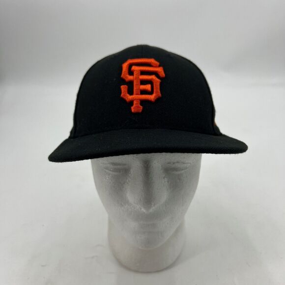 New Era San Francisco Giants Hat Mens 7 1/8 Fitted Black 59Fifty Baseball Cap - Picture 2 of 12